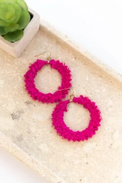 Twirl Around Earrings, Magenta 6 Twirl Around Earrings, Magenta -Chic Soul Store TwirlAroundEarrings Magenta 9388