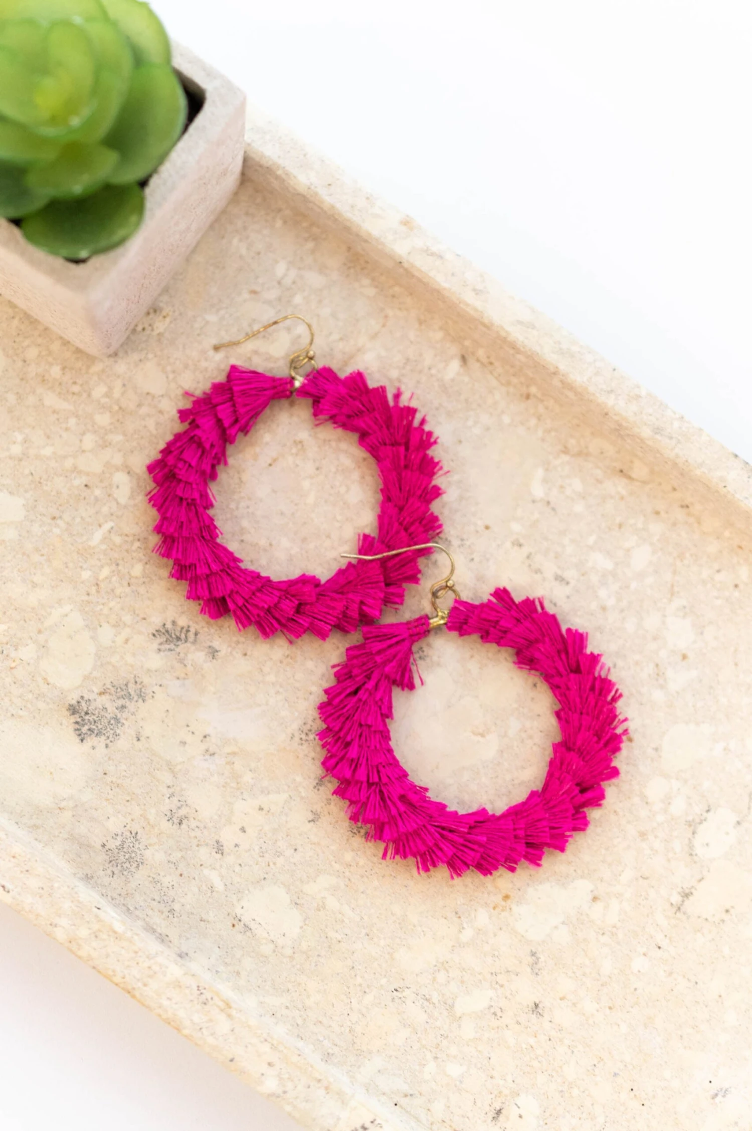 Twirl Around Earrings, Magenta 4 Twirl Around Earrings, Magenta - Image 2