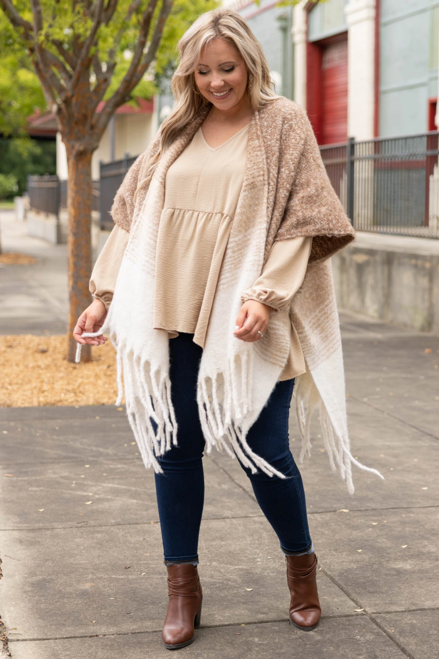 Type Of Elegance Poncho, Mocha 5 Type Of Elegance Poncho, Mocha - Image 3