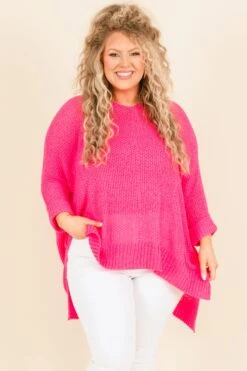 Undeniably In Love Sweater, Hot Pink