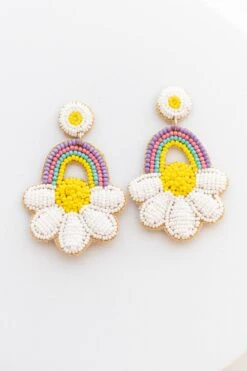 Under The Rainbow Earrings, White 8 Under The Rainbow Earrings, White -Chic Soul Store UnderTheRainbowEarrings White 9559