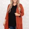 Under The Stars Cardigan, Rust -Chic Soul Store UnderTheStarsCardigan Rust 9909