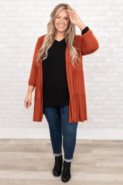 Under The Stars Cardigan, Rust -Chic Soul Store UnderTheStarsCardigan Rust 9911