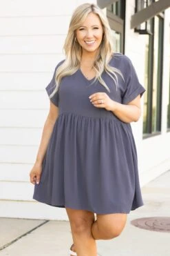Unexpected Chance Dress, Grey