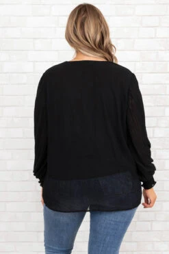 Unwritten Moments Blouse, Black -Chic Soul Store UnwrittenMomentsBlouse Black 3674