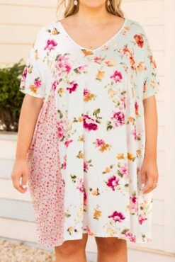 Upscale Tea Party Dress, Ivory Multi -Chic Soul Store UpscaleTeaPartyDress IvoryMulti 9653