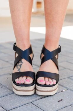 VIP Situation Wedges, Black -Chic Soul Store VIPSituationWedges Black 3