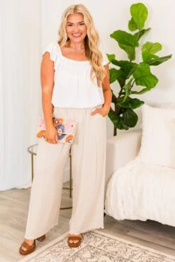 Vacay All Day Pants, Oatmeal -Chic Soul Store VacayAllDayPants Oatmeal 6