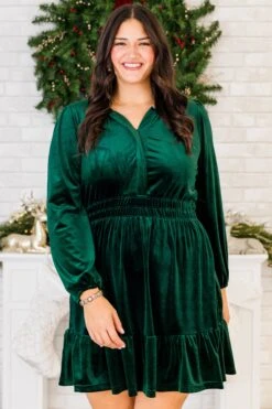 Velvet Vine Dress, Green -Chic Soul Store VelvetVineDress Green 2 1