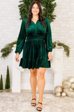 Velvet Vine Dress, Green -Chic Soul Store VelvetVineDress Green 4 1