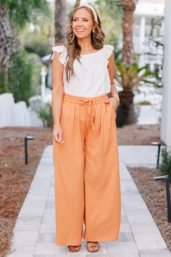 Villa Views Pants, Papaya -Chic Soul Store VillaViewsPants Papaya 4