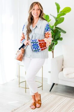 Violets Are Blue Shacket, Light Denim -Chic Soul Store VioletsAreBlueShacket LightDenim 6