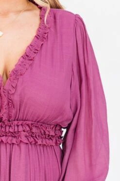 Vivid Palms Dress, Plum -Chic Soul Store VividPlamsDress Plum3