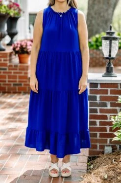 Weekend Wardrobe Maxi Dress, Royal -Chic Soul Store WWMaxi Royal 1