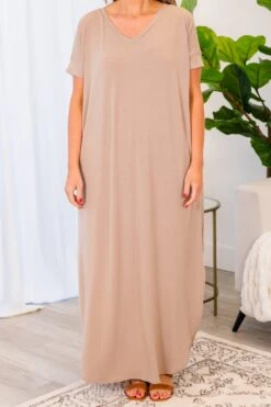 Wabash River Maxi Dress, Ash Mocha -Chic Soul Store WabashRiverMaxiDress AshMocha 2