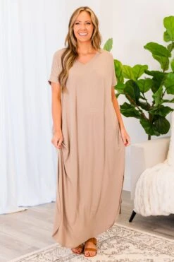 Wabash River Maxi Dress, Ash Mocha -Chic Soul Store WabashRiverMaxiDress AshMocha 4