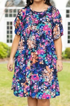 Waiting For My Miracle Dress, Navy -Chic Soul Store WaitingForMyMiracleDress Navy 1145