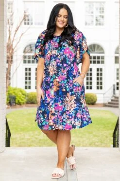 Waiting For My Miracle Dress, Navy -Chic Soul Store WaitingForMyMiracleDress Navy 1148