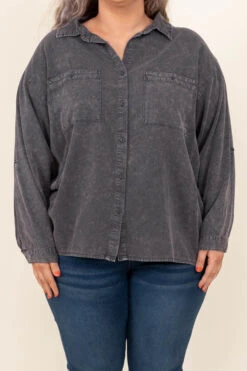 Waiting For The Next Adventure Top, Charcoal -Chic Soul Store WaitingForTheNextAdventureTop Charcoal 1356