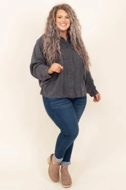 Waiting For The Next Adventure Top, Charcoal -Chic Soul Store WaitingForTheNextAdventureTop Charcoal 1359