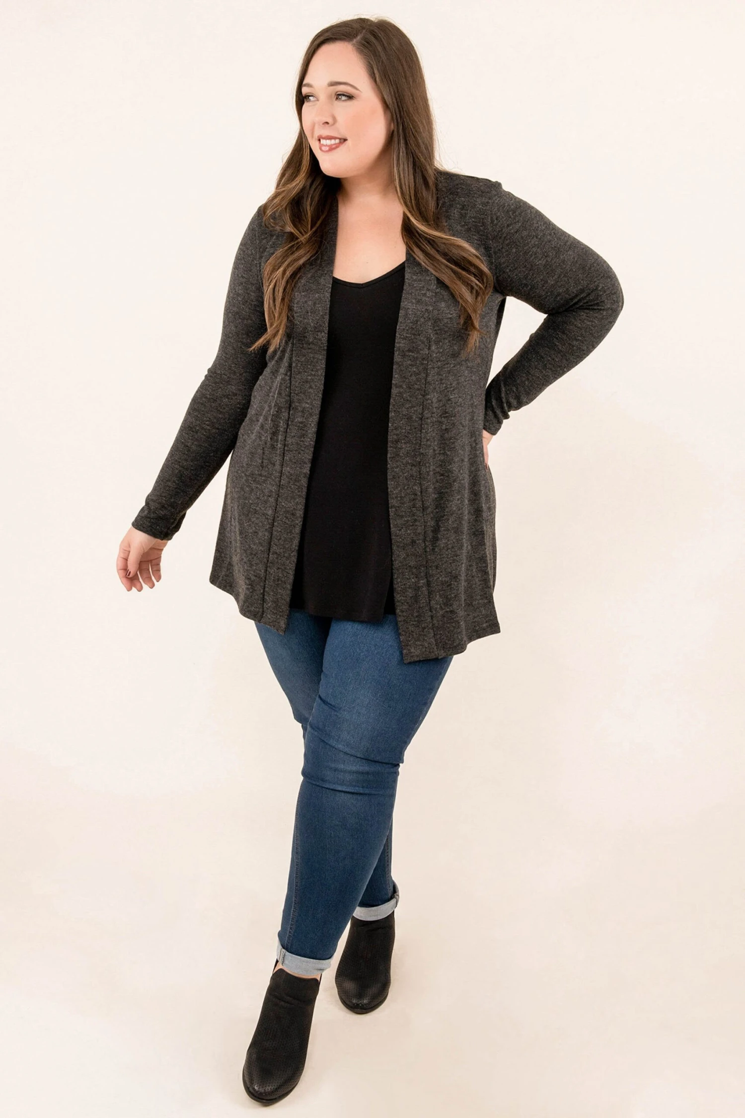 Waiting For This Moment Cardigan, Charcoal 4 Waiting For This Moment Cardigan, Charcoal - Image 2