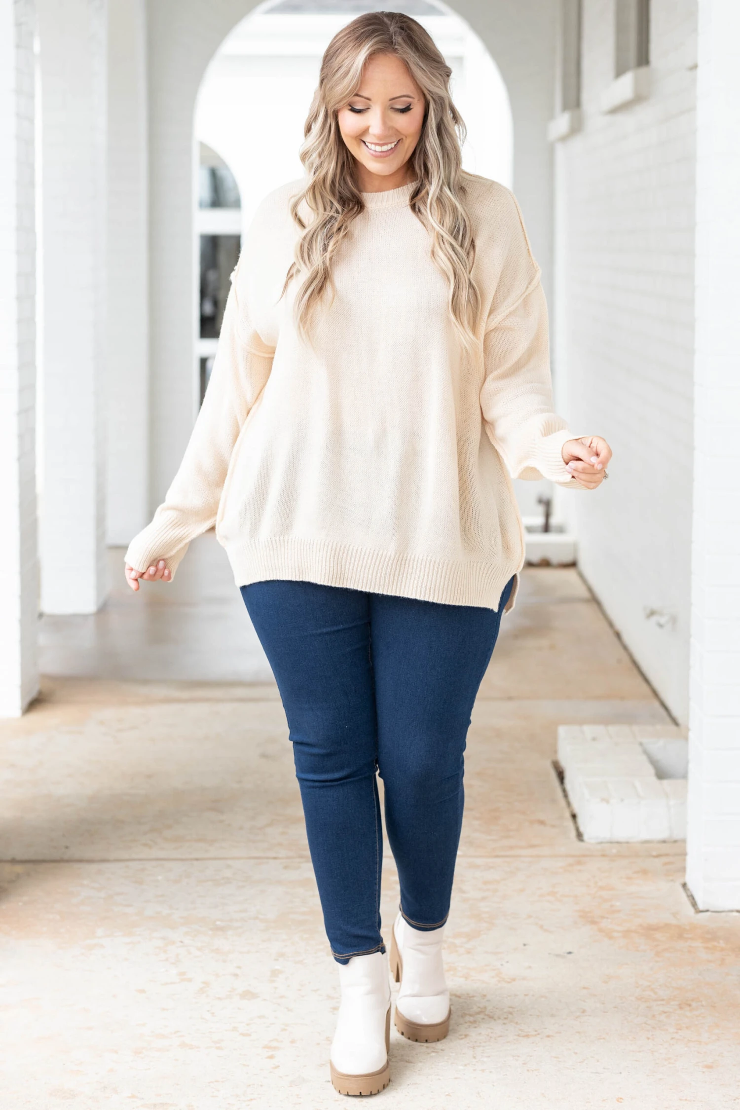 Waiting On A Sign Sweater, Ivory 5 Waiting On A Sign Sweater, Ivory - Image 3