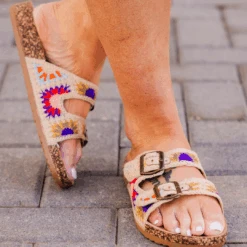 Wander Off Sandals, Natural Multi