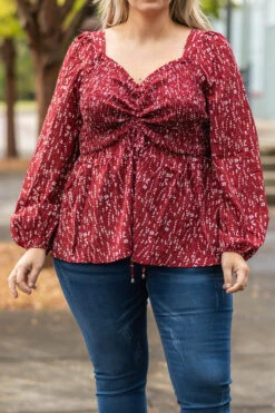 Deeply Touched Top, Burgundy 11 Deeply Touched Top, Burgundy -Chic Soul Store WanderOftenTop Burgundy 7104