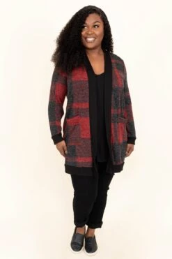 Warm By The Fireplace Cardigan, Red -Chic Soul Store WarmByTheFireplaceCardigan Red 1518