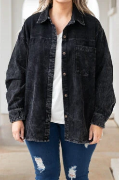 Warmhearted Welcomes Shacket, Black -Chic Soul Store WarmheartedWelcomesShacket Black 9523