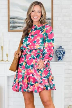 Warming Up To You Romper, Fuchsia Multi