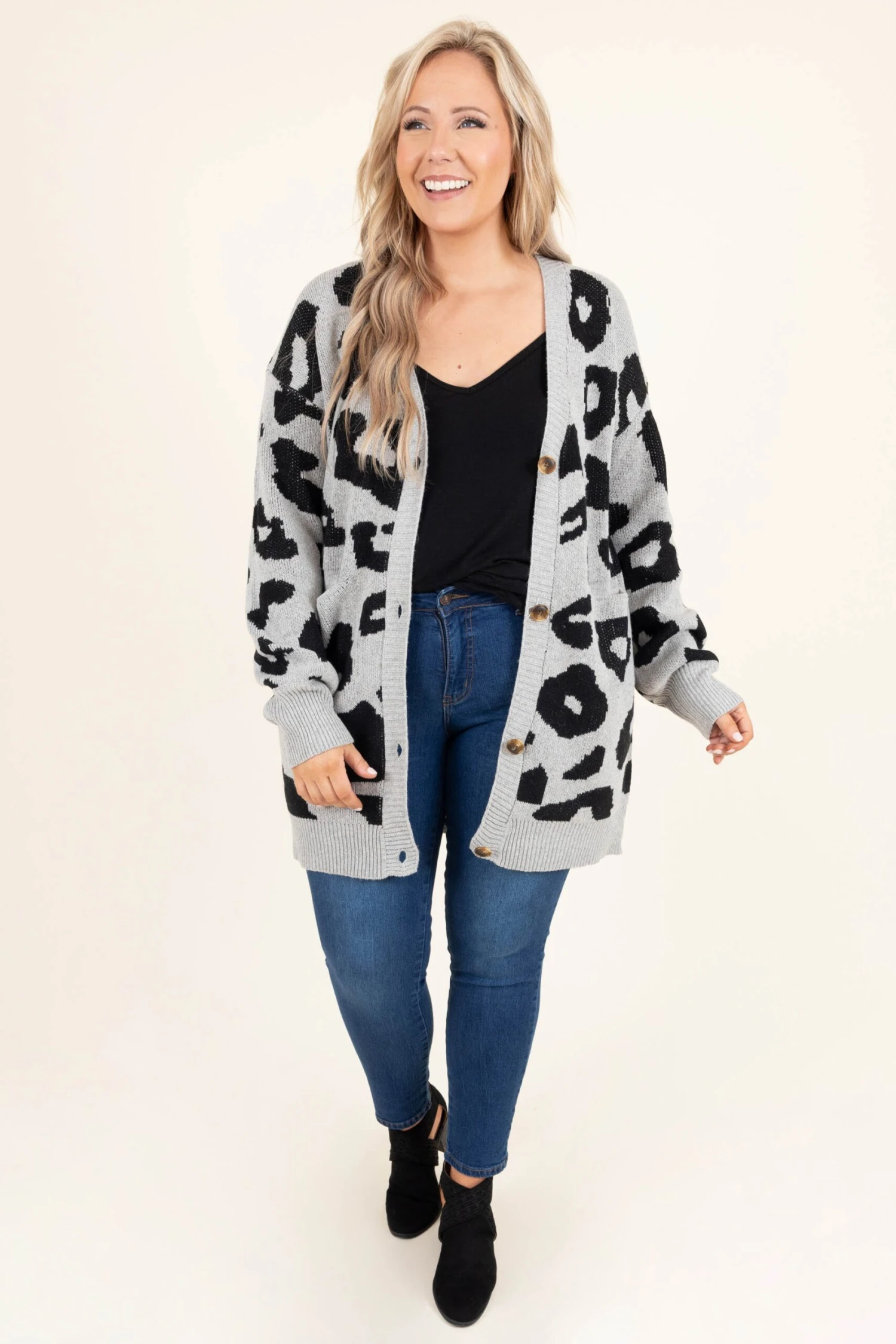 Wasting Time Cardigan, Gray 4 Wasting Time Cardigan, Gray - Image 2