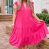 Wasting Your Time Midi Dress, Hot Pink -Chic Soul Store WastingYourTimeMidiDress HotPink 3