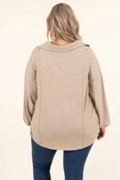 Watching The World Top, Taupe 12 Watching The World Top, Taupe -Chic Soul Store WatchingTheWorldTop Taupe 9653