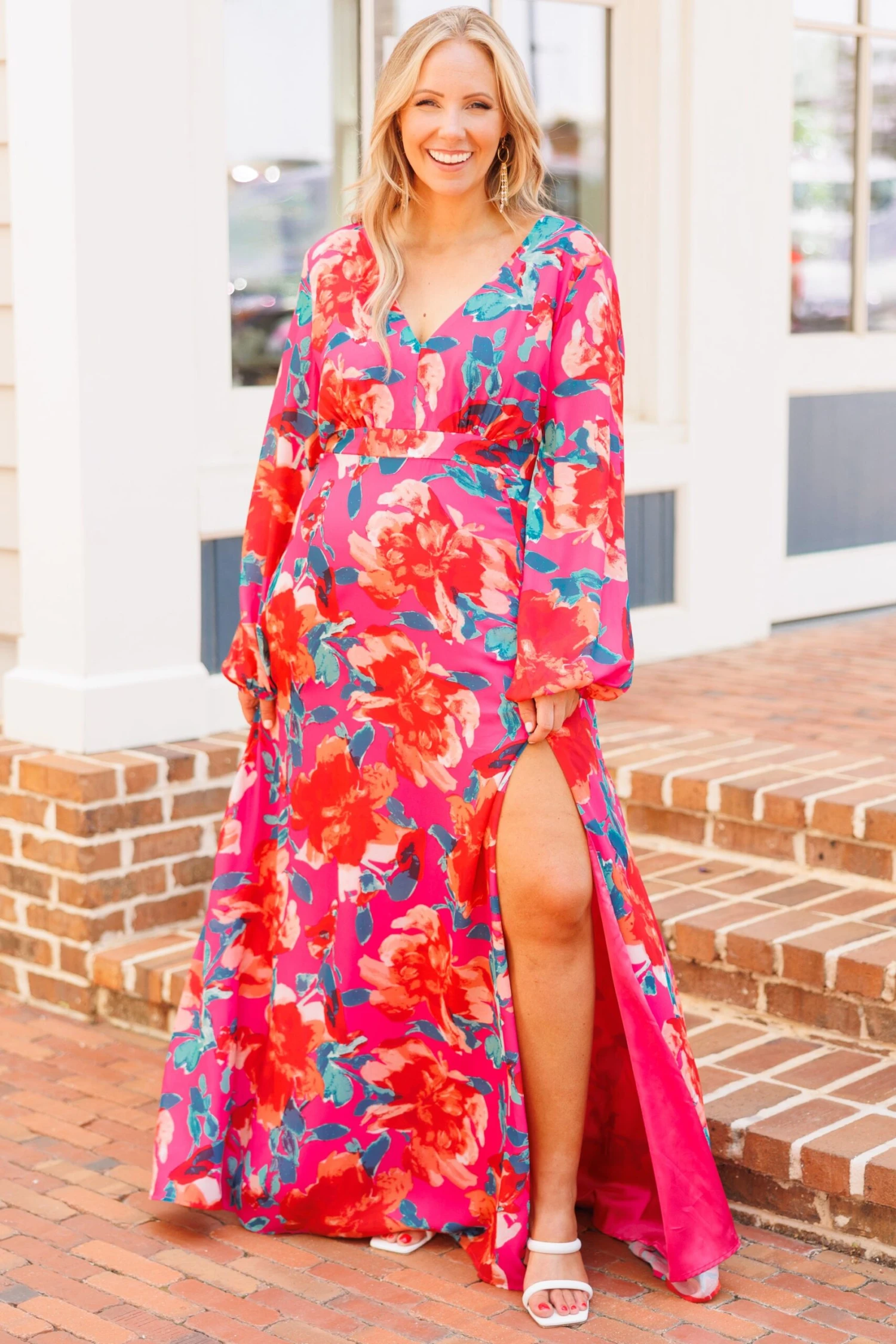 Way Too Complicated Maxi Dress, Fuchsia Multi 3 Way Too Complicated Maxi Dress, Fuchsia Multi