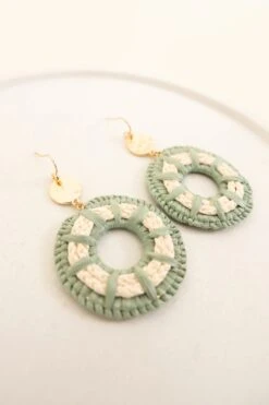 We Love Rafia Earrings, Dark Moss 8 We Love Rafia Earrings, Dark Moss -Chic Soul Store WeLoveRafiaEarrings DarkMoss2
