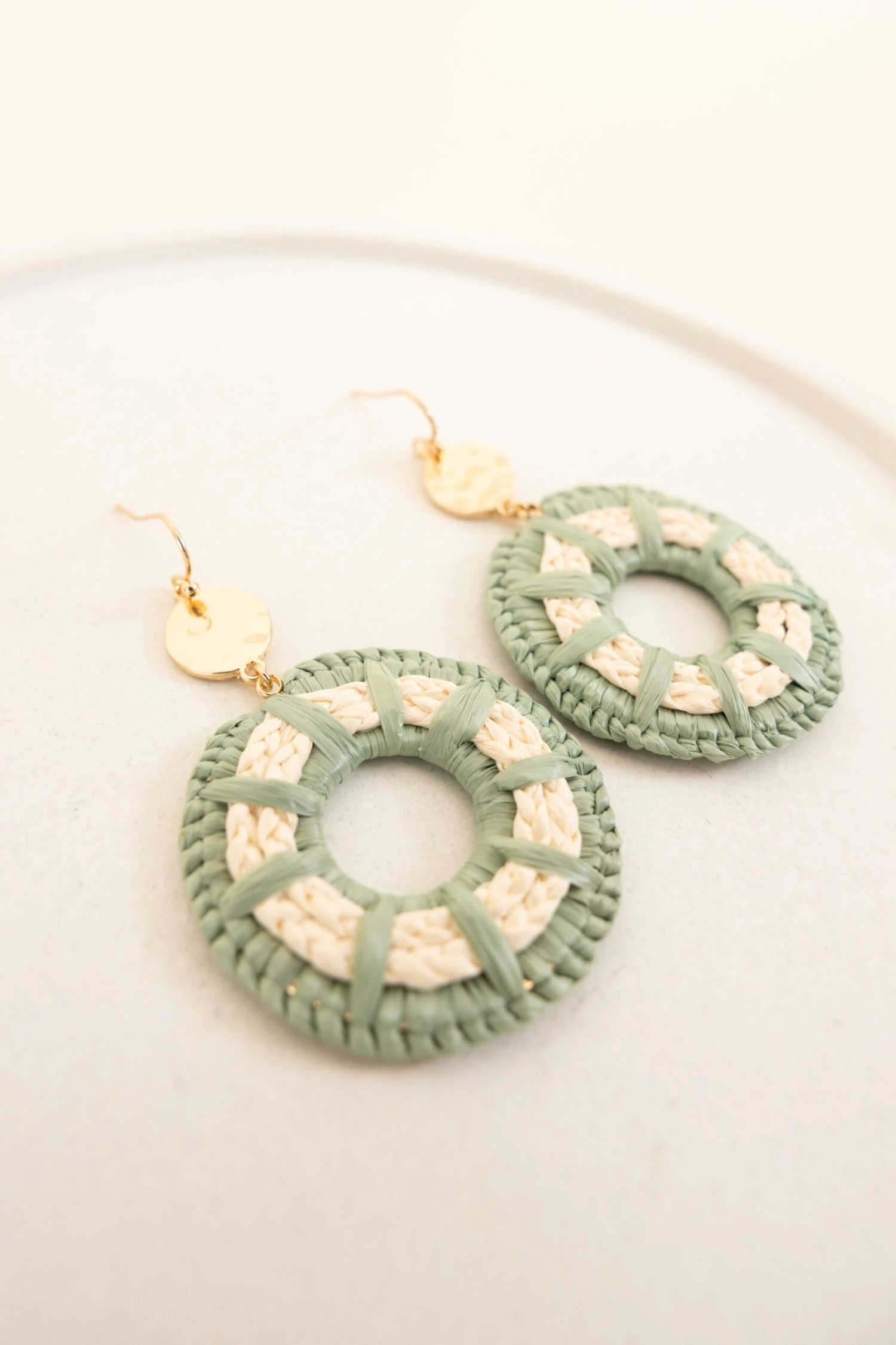 We Love Rafia Earrings, Dark Moss 4 We Love Rafia Earrings, Dark Moss - Image 2