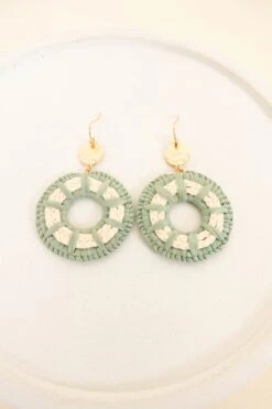 We Love Rafia Earrings, Dark Moss 9 We Love Rafia Earrings, Dark Moss -Chic Soul Store WeLoveRafiaEarrings DarkMoss3