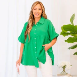 We're On Repeat Again Top, Kelly Green