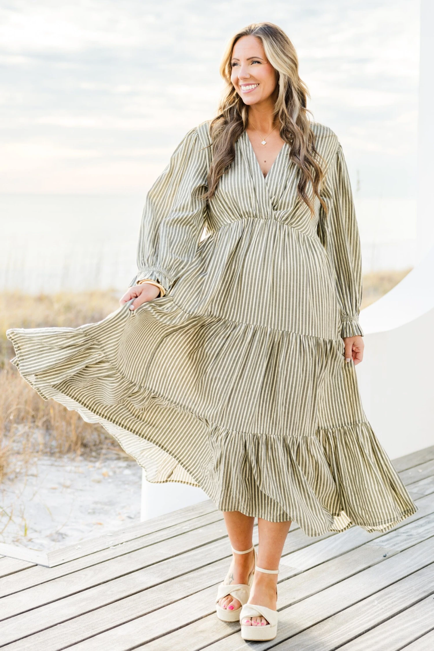 Weekend Daydream Midi Dress, Grey 5 Weekend Daydream Midi Dress, Grey - Image 3