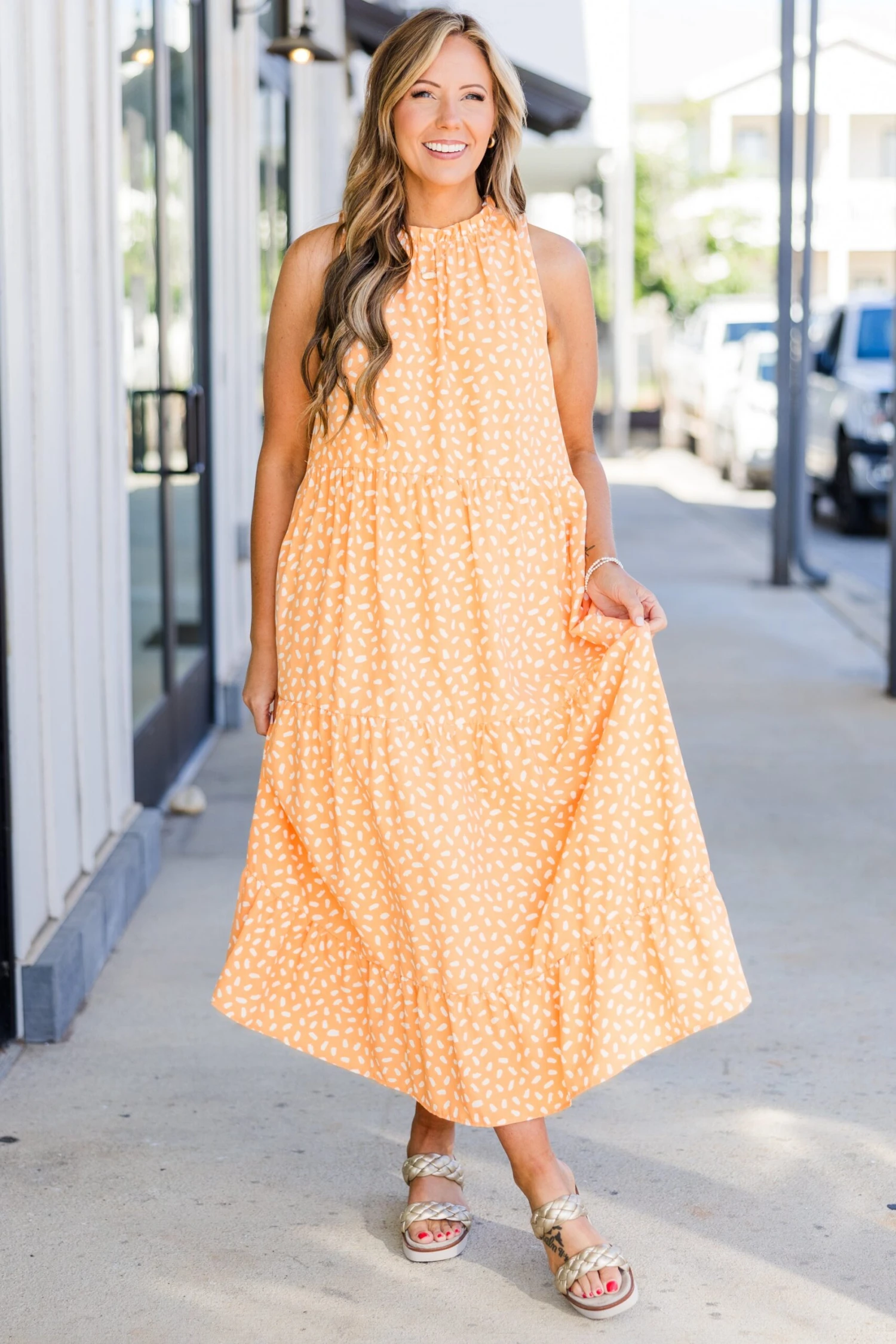 Weekend Wardrobe Maxi Dress, Mandarin Dalmatian 6 Weekend Wardrobe Maxi Dress, Mandarin Dalmatian - Image 4