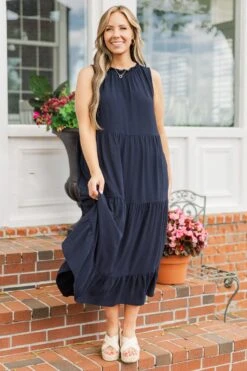 Weekend Wardrobe Maxi Dress, Navy Blue -Chic Soul Store WeekendWardrobeMaxiDress NavyBlue 4