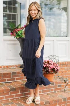 Weekend Wardrobe Maxi Dress, Navy Blue -Chic Soul Store WeekendWardrobeMaxiDress NavyBlue 5