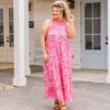 Weekend Wardrobe Maxi Dress, Pink Leopard -Chic Soul Store WeekendWardrobeMaxiDress PinkLeopard