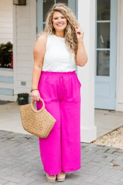 Weekend Wardrobe Pant, Fuchsia -Chic Soul Store WeekendWardrobePant Fuchsia 7