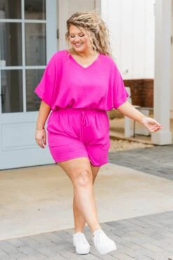 Weekend Wardrobe Short, Fuchsia -Chic Soul Store WeekendWardrobeShort Fuchsia 9