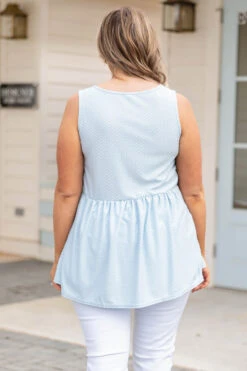 Weekender Babydoll Dotted, Dusty Blue 11 Weekender Babydoll Dotted, Dusty Blue -Chic Soul Store WeekenderBabydollDotted DustyBlue 0462