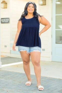 Weekender Babydoll Dotted, Navy 9 Weekender Babydoll Dotted, Navy -Chic Soul Store WeekenderBabydollDotted Navy 5