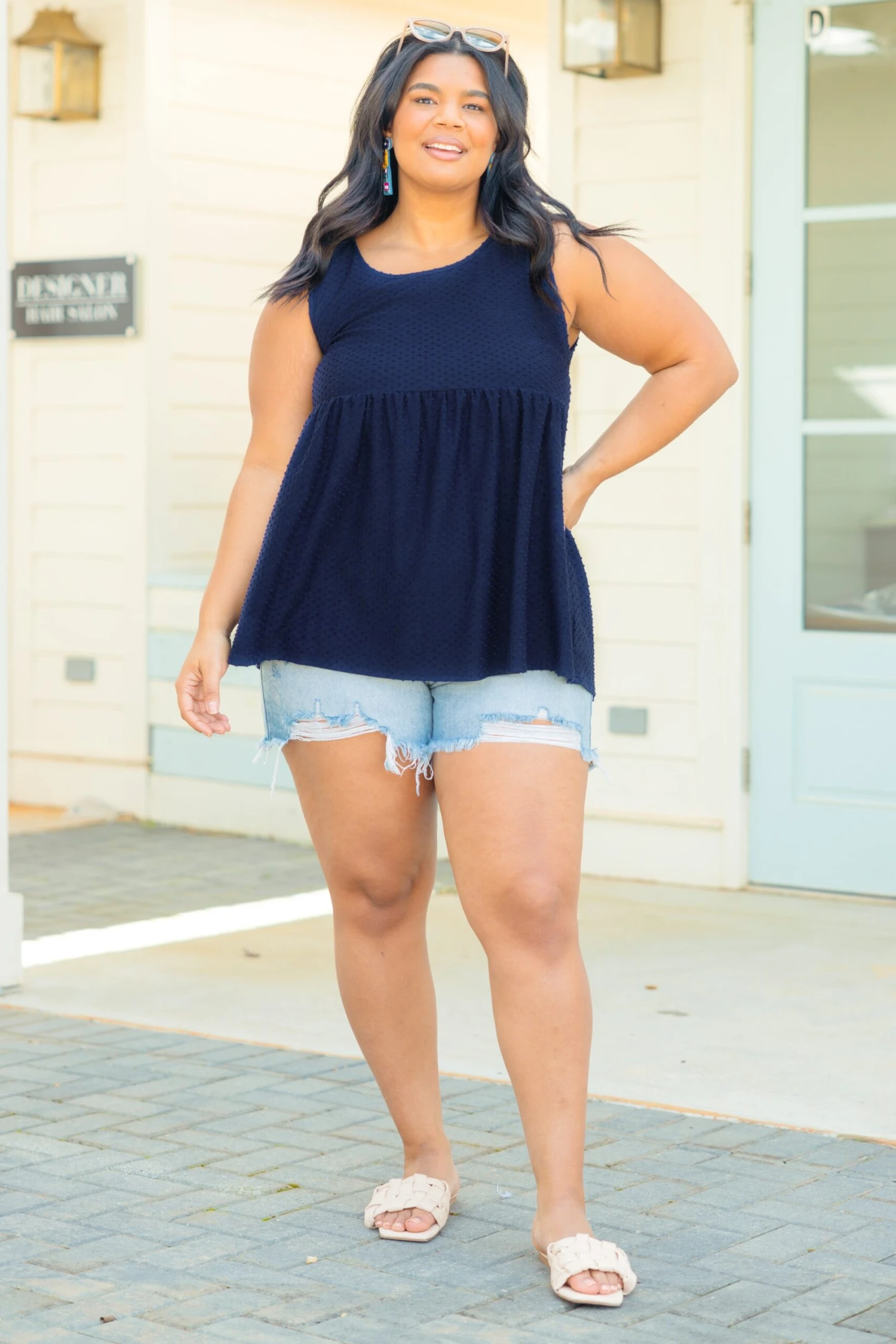 Weekender Babydoll Dotted, Navy 5 Weekender Babydoll Dotted, Navy - Image 3