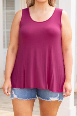 Weekender Tank, Magenta -Chic Soul Store WeekenderTank Magenta 2